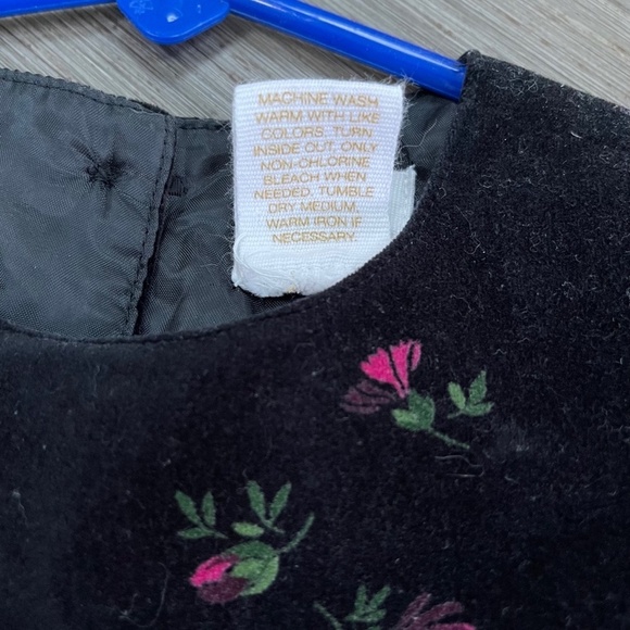 Black Velvet Baby Gap Coveralls/Romper With Embroidery - Picture 2 of 3
